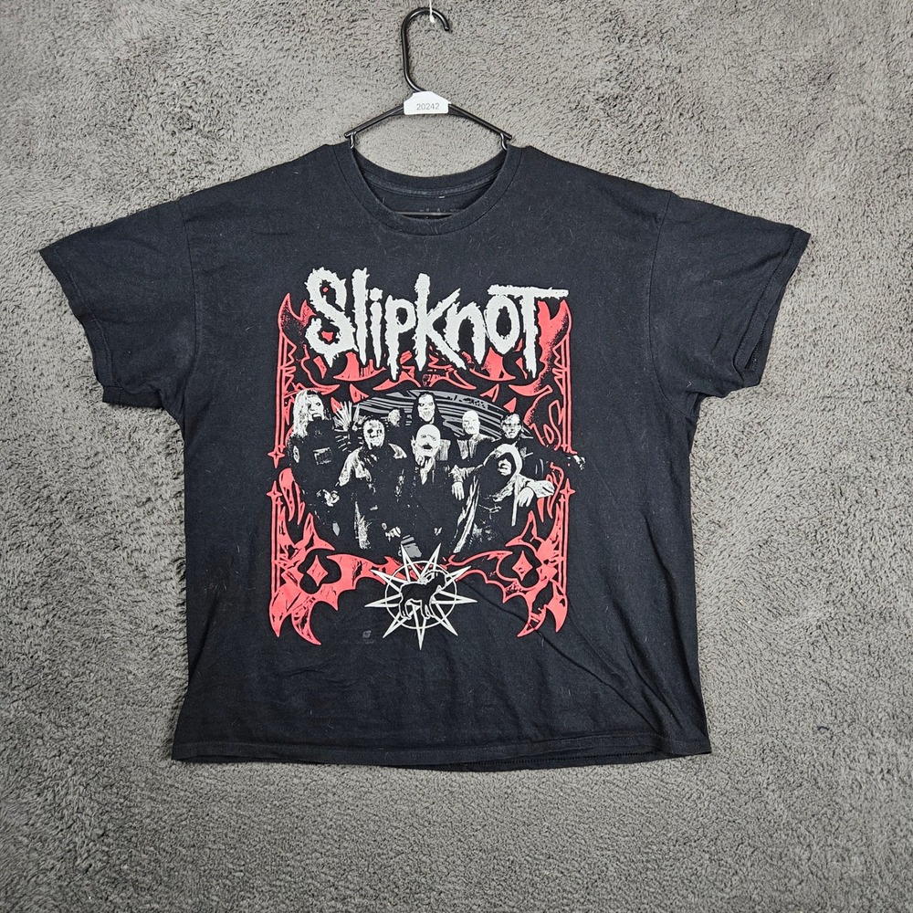 Slipknot Band Graphic T-Shirt Mens XL Black Red Short Sleeve Nu Metal 2021 Tee